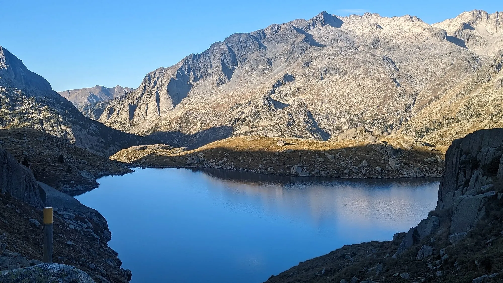 Mountain lake, high above Val d’Aosta, Italy